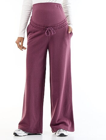 Moederschapsjoggingbroek met wijde pijpen van french terry