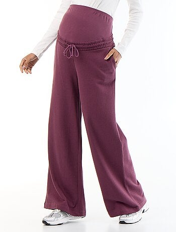 Moederschapsjoggingbroek met wijde pijpen van french terry