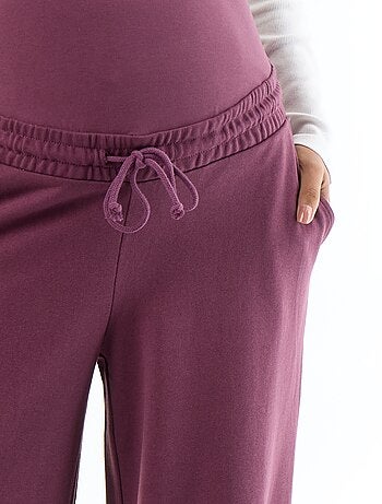 Moederschapsjoggingbroek met wijde pijpen van french terry