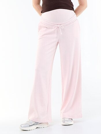 Moederschapsjoggingbroek met wijde pijpen van french terry