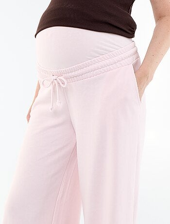 Moederschapsjoggingbroek met wijde pijpen van french terry