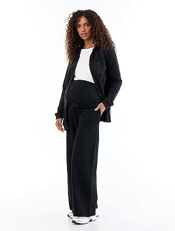 Moederschapsjoggingbroek met wijde pijpen van french terry