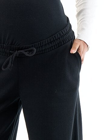 Moederschapsjoggingbroek met wijde pijpen van french terry