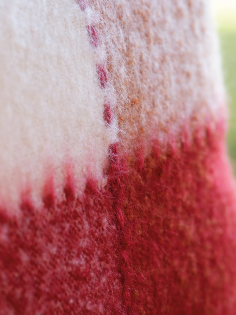 Mohair geruite kussenhoes Bordeaux - Kiabi