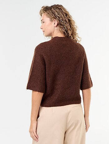 Mohairtrui met korte mouwen en lage mouwinzet