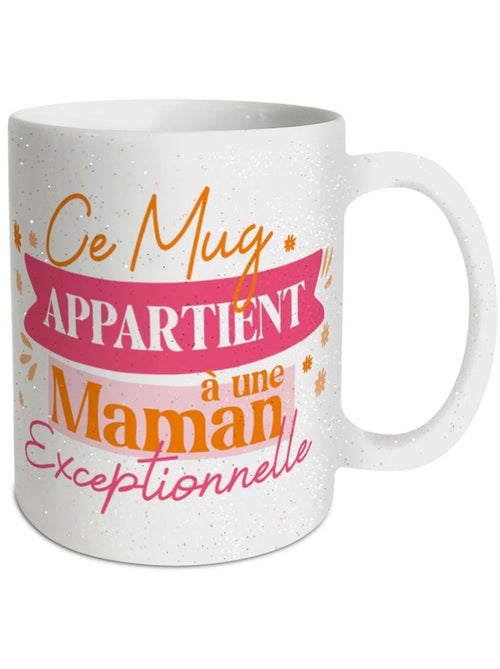 Mok en keramiek decoratie glitters 320 ml Maman Exceptionnelle - Kiabi