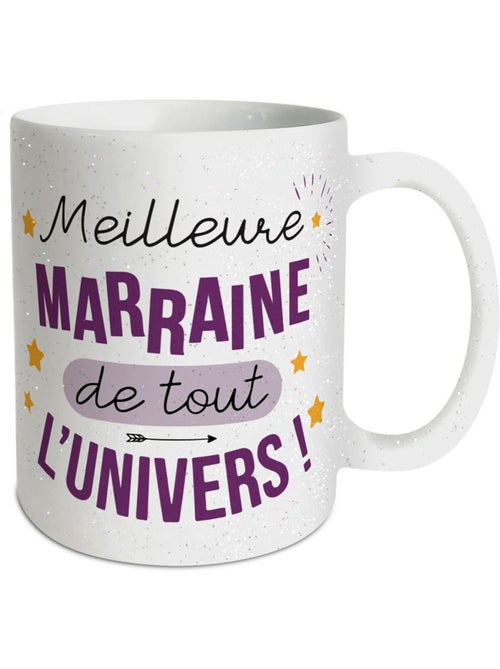 Mok en keramiek scintillant 'Meilleure Marraine de tout l’univers' 320 ml - Kiabi Mok en keramiek scintillant 'Meilleure Marraine de tout l’univers' 320 ml - Kiabi