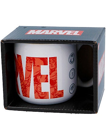 Mok klein-déjeuner en keramiek 'Marvel' – 400 ml, design rood en zwart
