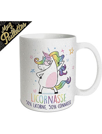 Mok van keramiek 'Licornasse' met glittereffect – 9 x 8 cm