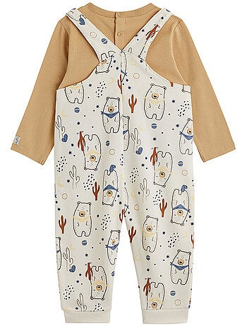 Moka fleece babyoveralls en t-shirtset