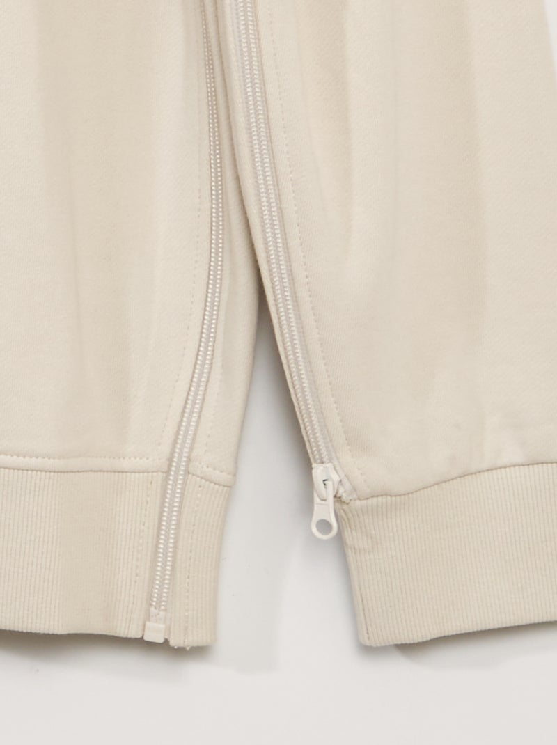 Molleton sweatshirt met print - gemakkelijk aan te trekken collectie BIEGE - Kiabi