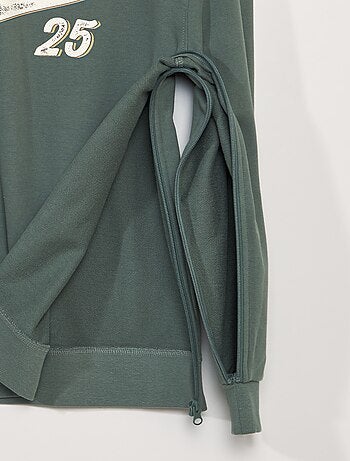 Sweater van joggingstof met print - So Easy