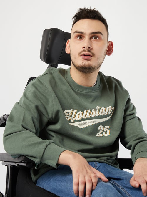 Molleton sweatshirt met print - gemakkelijk aan te trekken collectie - Kiabi