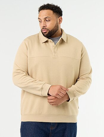 Molton sweater met polokraag