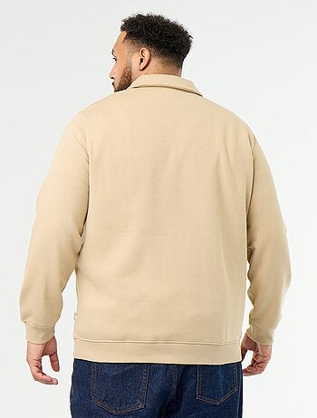 Molton sweater met polokraag