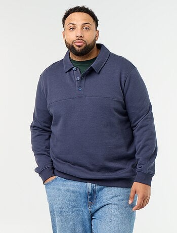Molton sweater met polokraag