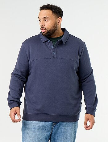Molton sweater met polokraag