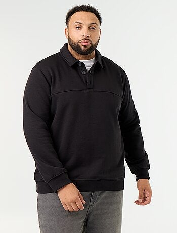 Molton sweater met polokraag