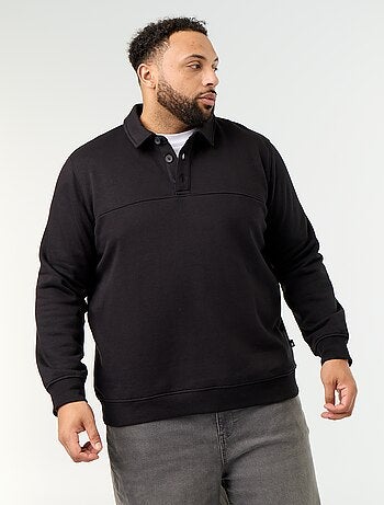 Molton sweater met polokraag