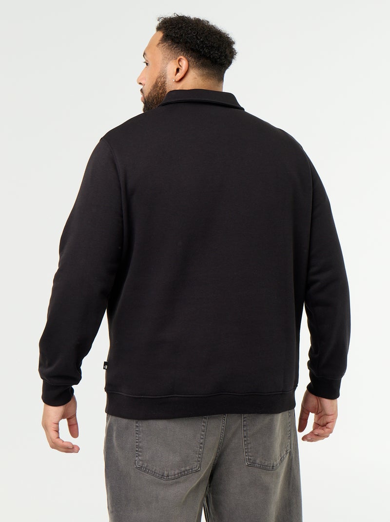 Molton sweater met polokraag Zwart - Kiabi