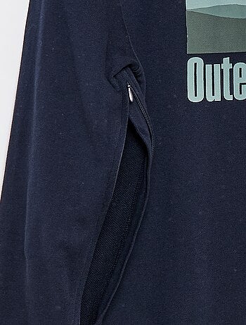 Molton sweater met print - Gemakkelijk aan te trekken