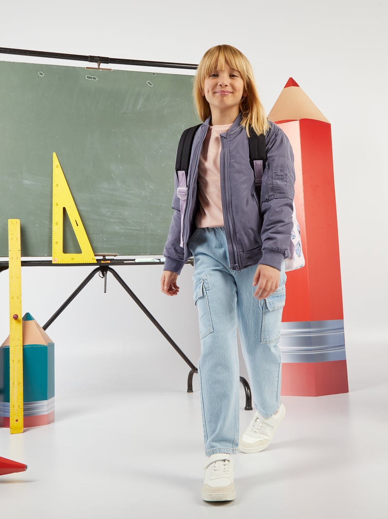 Mom broek met klepzakjes BLAUW - Kiabi