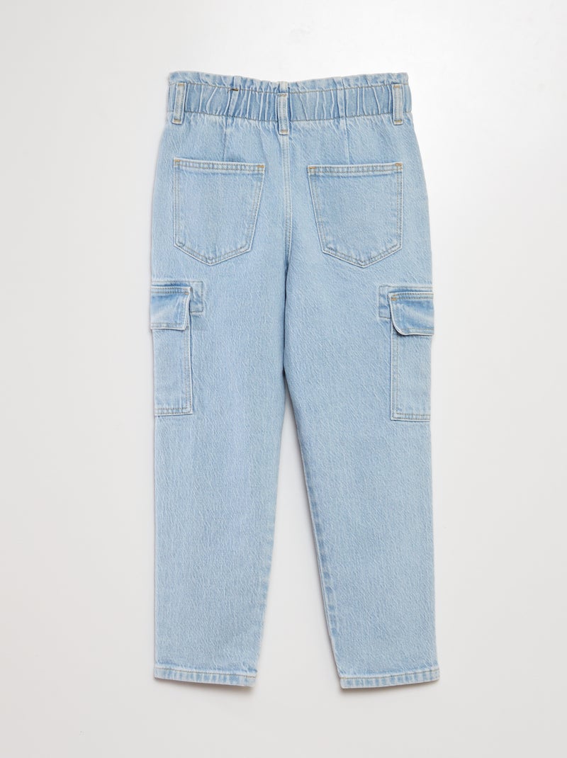 Mom broek met klepzakjes BLAUW - Kiabi
