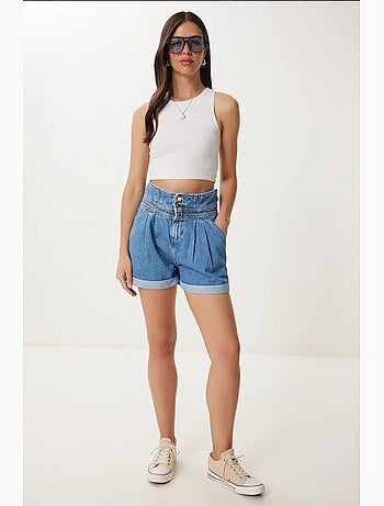 Mom-denimshort met hoge taille istanbul