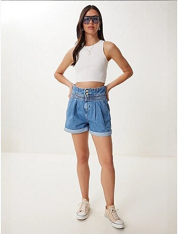 Mom-denimshort met hoge taille istanbul