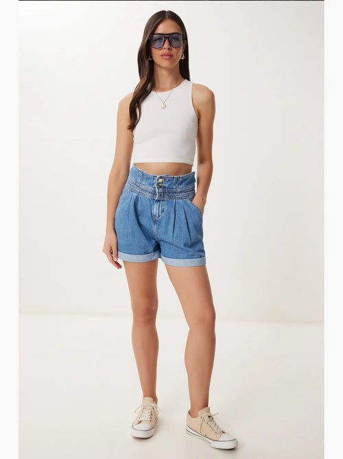 Mom-denimshort met hoge taille istanbul - Kiabi Mom-denimshort met hoge taille istanbul - Kiabi
