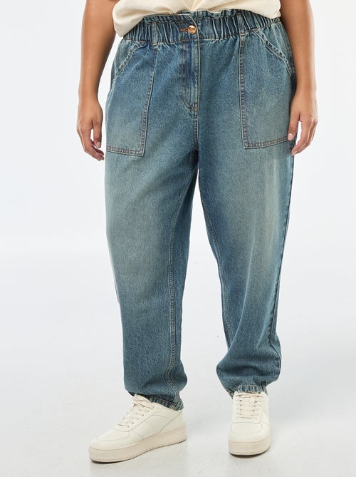 Mom-fit jeans met elastische tailleband - Kiabi