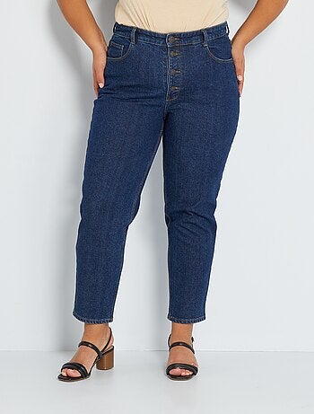 Mom-fit jeans met hoge taille en 5 zakken - L32