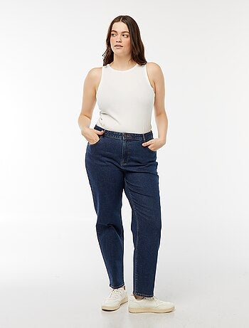 Mom-fit jeans met hoge taille en 5 zakken - L32