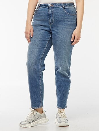 Mom-fit jeans met hoge taille en 5 zakken - L32
