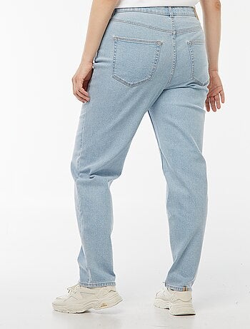 Mom-fit jeans met hoge taille en 5 zakken - L32
