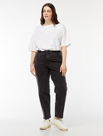 Mom-fit jeans met hoge taille en 5 zakken - L32