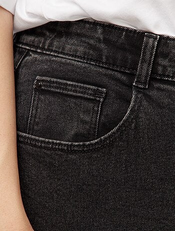 Mom-fit jeans met hoge taille en 5 zakken - L32