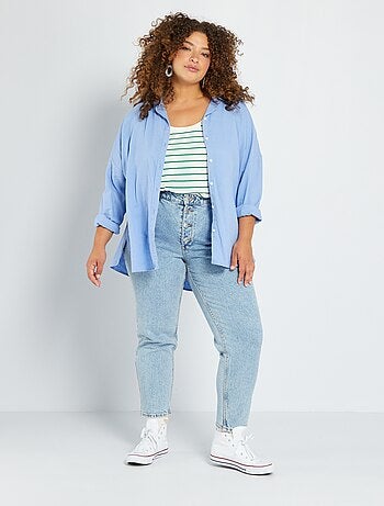Mom-fit jeans met hoge taille (L34) - 5 zakken