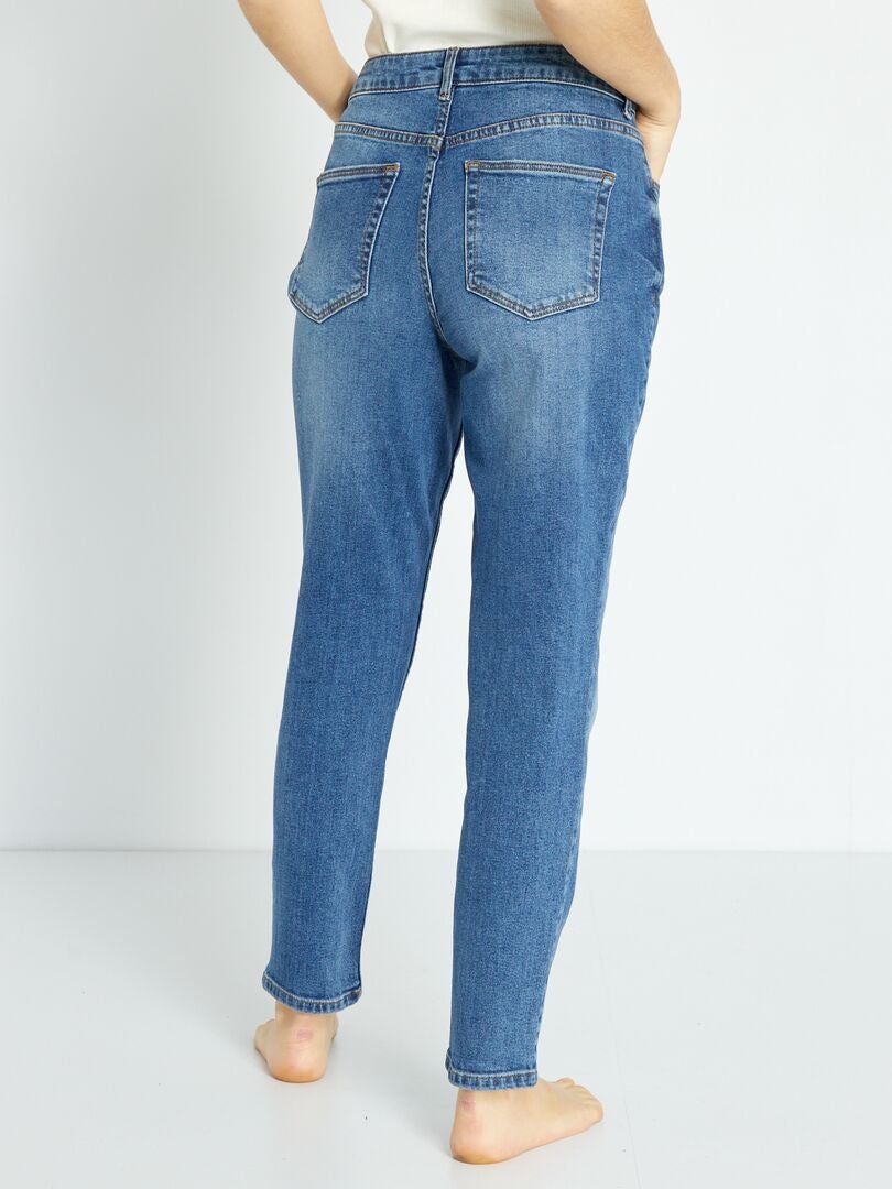 Mom-fit jeans met zeer hoge taille - L28 BLAUW - Kiabi
