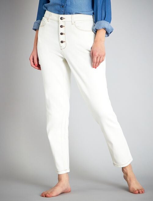 Mom-fit jeans met zeer hoge taille - L28 - Kiabi