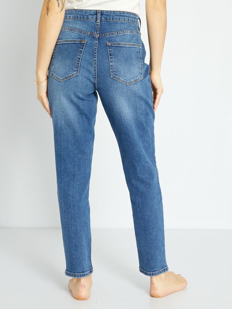 Mom-fit jeans met zeer hoge taille - L30 BLAUW - Kiabi