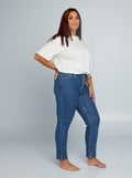 Mom-fit jeans met zeer hoge taille - L30 BLAUW - Kiabi