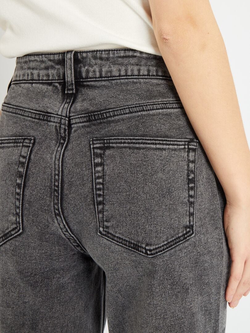 Mom-fit jeans met zeer hoge taille - L30 GRIJS - Kiabi