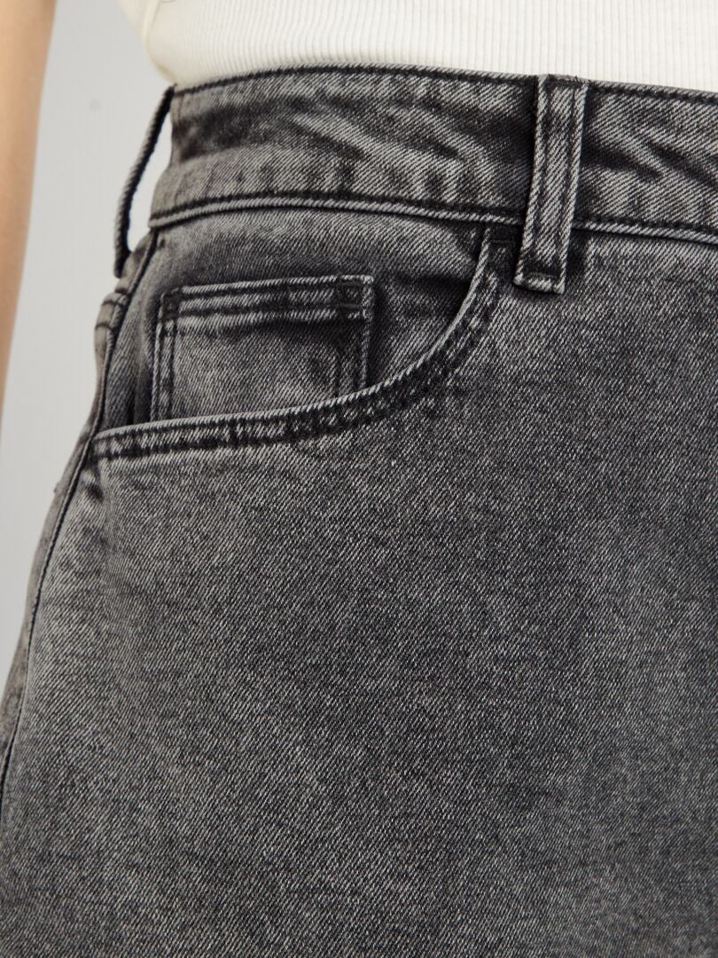 Mom-fit jeans met zeer hoge taille - L30 GRIJS - Kiabi