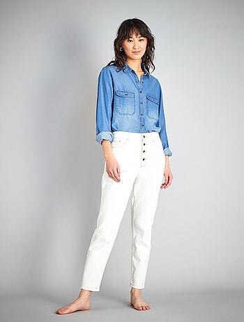 Mom-fit jeans met zeer hoge taille - L30