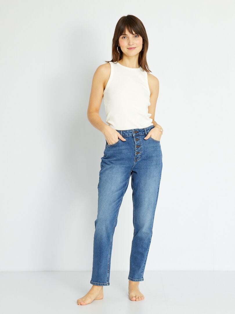 Stratford on Avon Verlichten faillissement Mom-fit jeans met zeer hoge taille - L32 - BLAUW - Kiabi - 20.00€