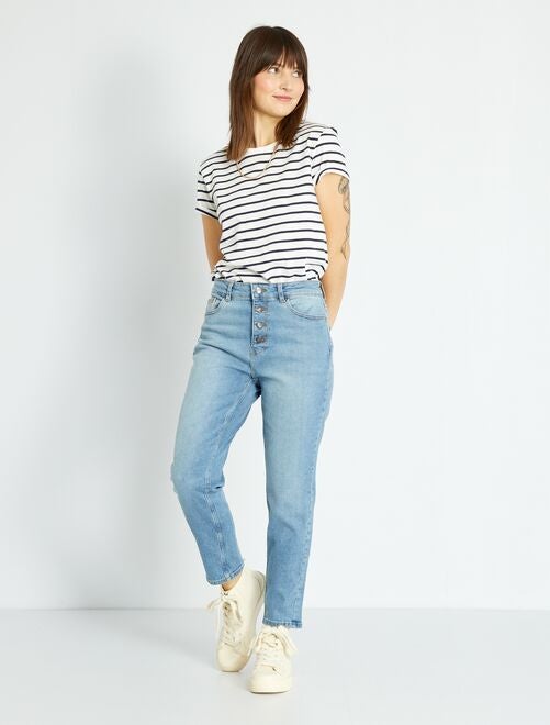 Mom-fit jeans met zeer hoge taille - L34 - Kiabi