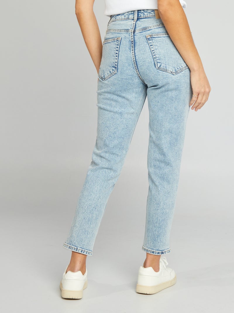 Mom-fit jeans met zeer hoge taille - L34 BLAUW - Kiabi