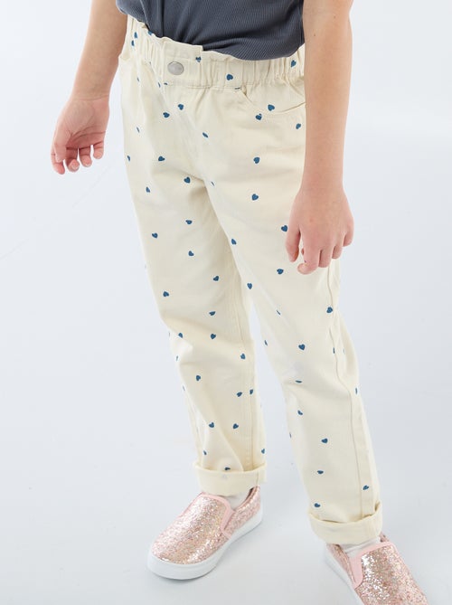 Mom-fit spijkerbroek met motiefje - Kiabi