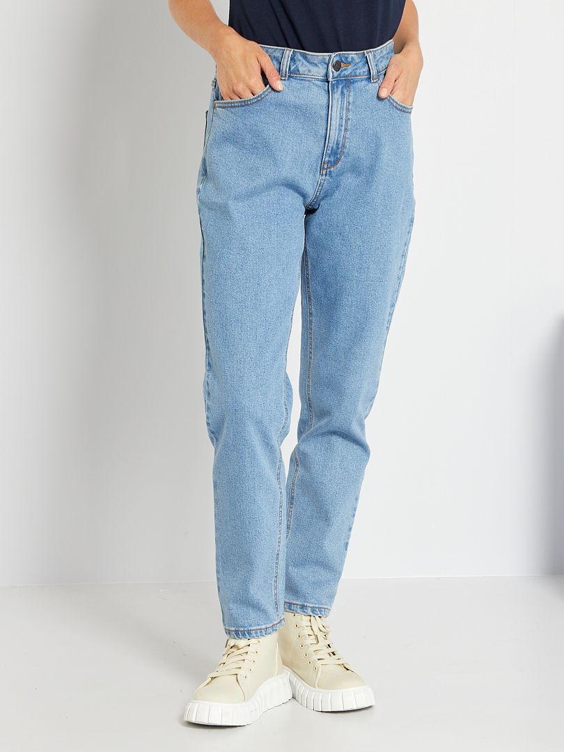 Mom jeans met extra hoge taille BLAUW - Kiabi